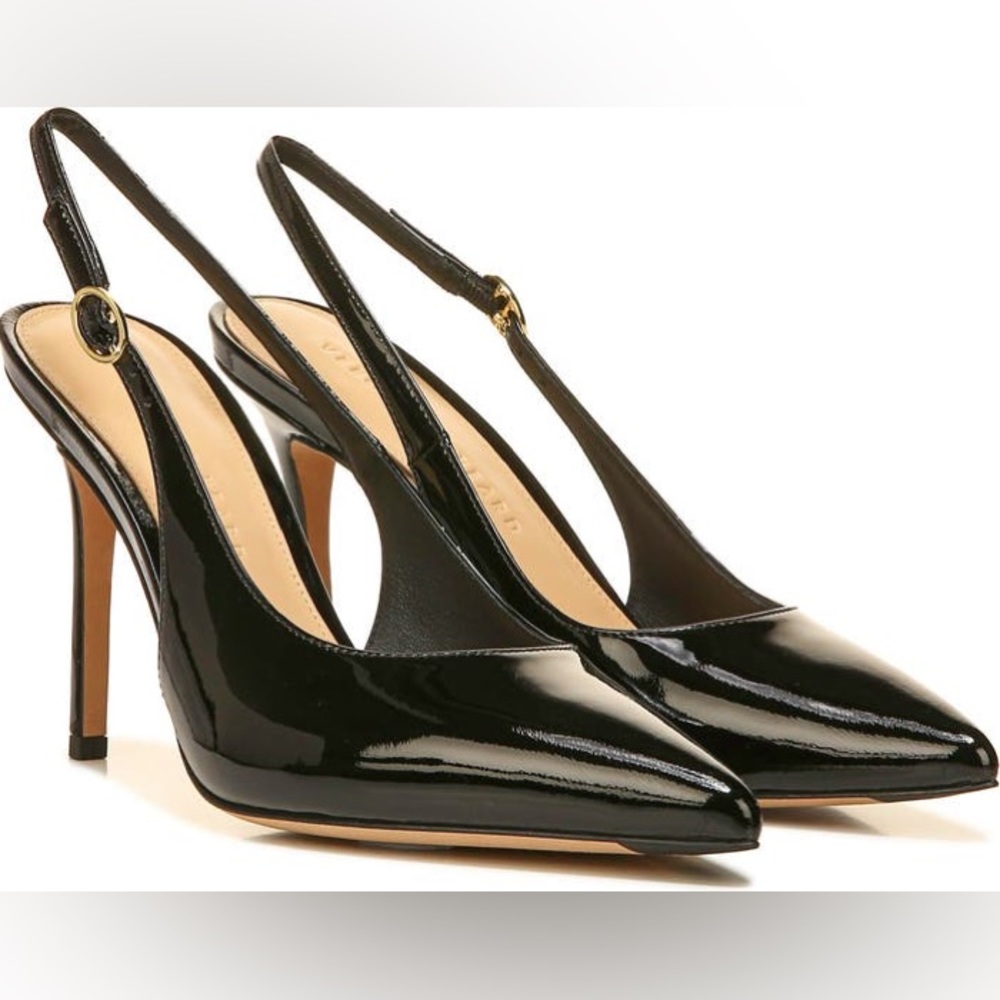 VERONICA BEARD Black Patent Leather Lisa Sling Back Pumps 10.5